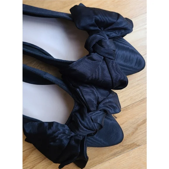 Loeffler Randall Noa Bow Flats Black Size 8 Balletcore Cottagecore Whimsigoth - Picture 4 of 16